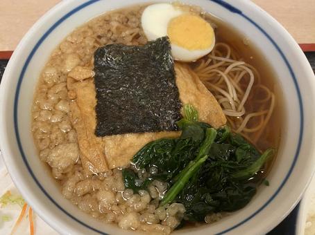 そば　むじなそば　きつね　揚げ玉 そば,お蕎麦,むじなそばの写真素材