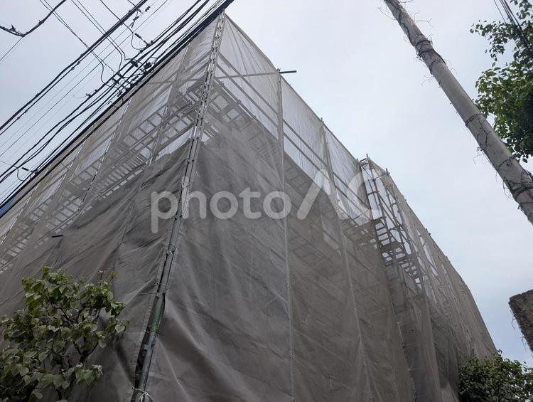 建て替え工事中の建物 建て替え,工事,リフォームの写真素材
