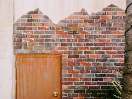 Background Material_Texture Red Brick Exterior Wall Door Background Material_Texture Red Brick Exterior Wall Door