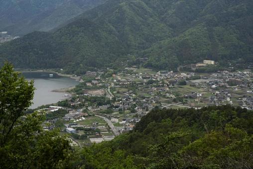 山梨県河口湖町河口地区の街並み 河口湖町,河口,河口湖の写真素材