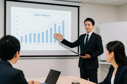 会議室でのプレゼンテーション 会議室でのプレゼンテーションの写真