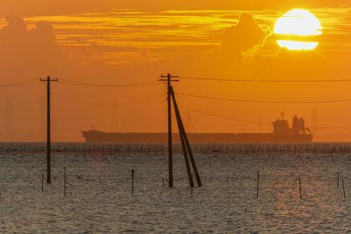Underwater electric pole, JPG