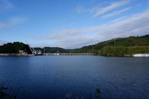 落合ダム 落合ダム,ダム,木曽川の写真素材