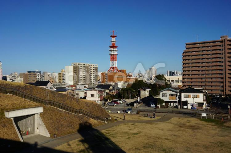 宇都宮城から見る宇都宮市街 宇都宮市,宇都宮,栃木県の写真素材