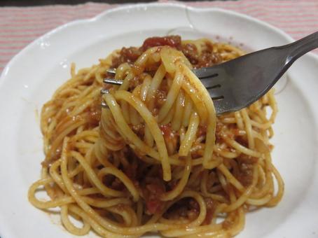 ミートスパゲティー ミートスパゲティー ミートスパゲティ,バスタ,ミートソースの写真素材
