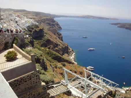 ギリシャ　島からの眺め ギリシャ,街並み,海の写真素材