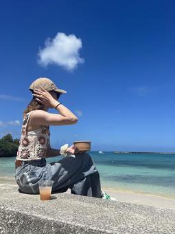 海見ながらアサイー 海見ながらアサイー 宮古島,大自然,背景の写真素材