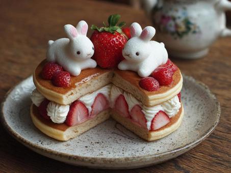 うさぎのパンケーキ うさぎのパンケーキの写真