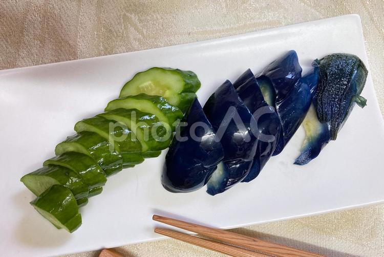 京のお漬物・胡瓜、茄子 漬物,京都,胡瓜の写真素材
