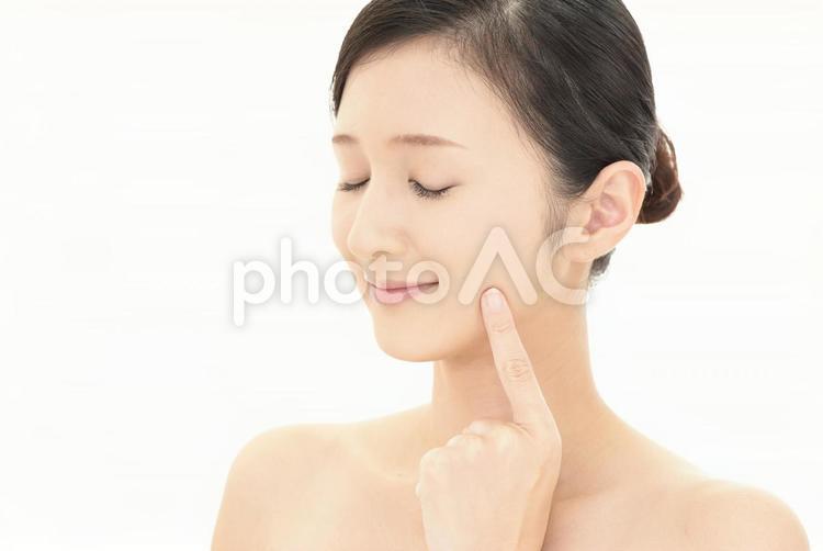スキンケアイメージ 女性,スキンケア,美容の写真素材