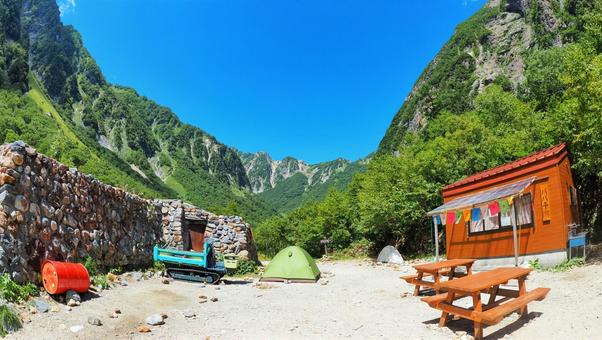 ババ平テント場 ババ平テント場 山,登山,槍ヶ岳の写真素材