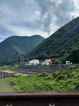 大川ダムの景色⑨ 大川ダムの景色⑨ 夏,風景,波の写真素材