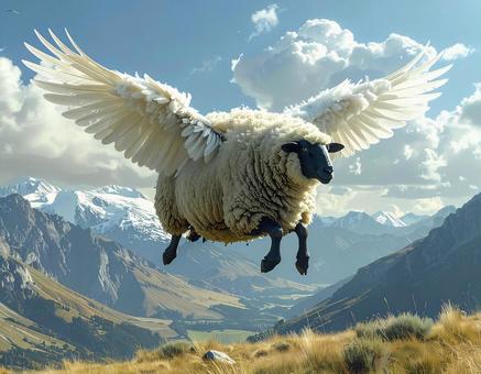 飛ぶ羊 飛ぶ羊の写真