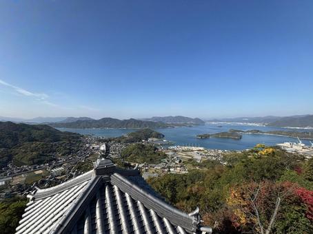 【風景写真】因島 白滝山からの眺め 因島,白滝山,山頂の写真素材