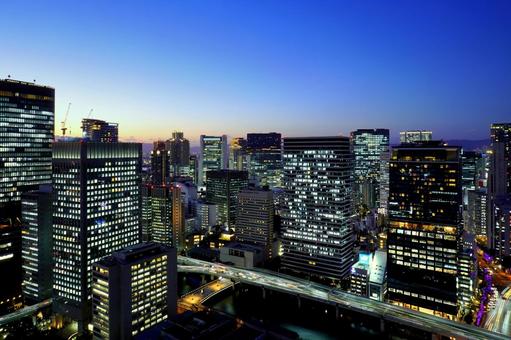 梅田のビル群夜景 梅田のビル群夜景 大阪,梅田,osakaの写真素材