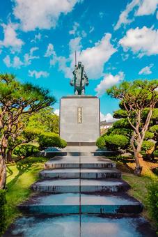 【山形】山形駅の周辺 霞城公園 最上義光 【山形】山形駅の周辺 霞城公園 最上義光 山形城跡,山形,城跡の写真素材