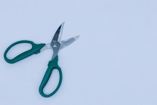 園芸道具：剪定はさみと水色背景 剪定はさみ,園芸,園芸道具の写真素材