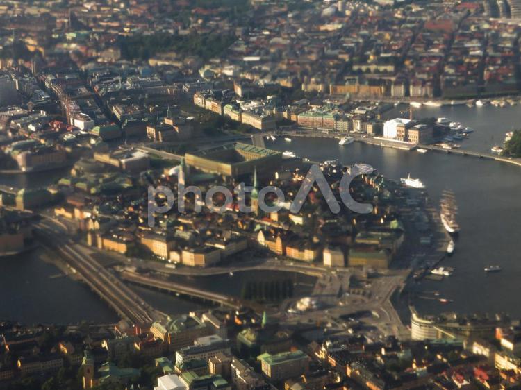ストックホルム空撮ジオラマ風２ ストックホルム,スウェーデン,北欧の写真素材