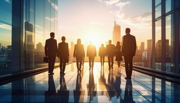 ビジネスマン達のシルエット ビジネスマン達のシルエットの写真