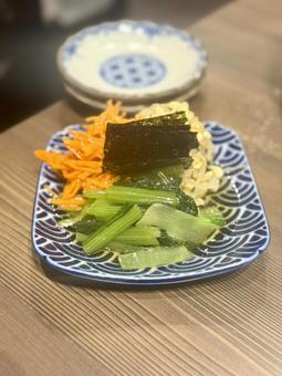 人参ともやしと小松菜 人参,にんじん,もやしの写真素材