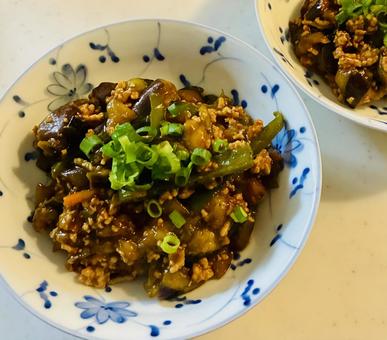 麻婆茄子 麻婆茄子 麻婆茄子,中華,ピリ辛の写真素材