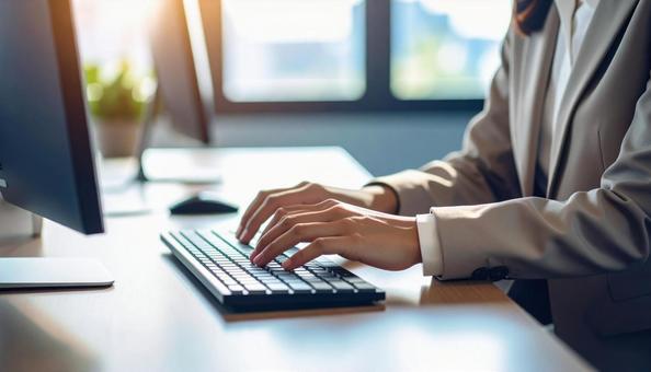 PC作業の手元 PC作業の手元の写真