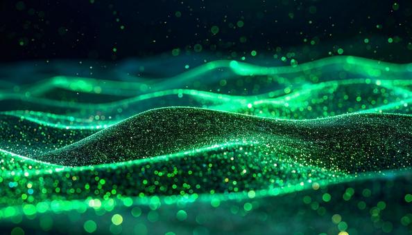 エメラルドグリーンに輝く幻想的な砂丘の写真