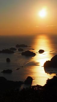 九十九島の夕日の写真