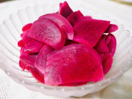 赤かぶの漬物 漬物,赤かぶ,おつまみの写真素材