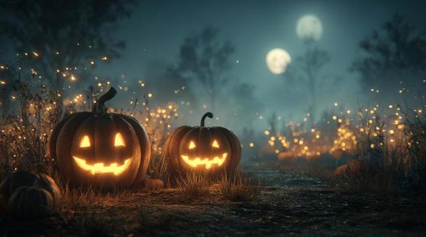 ハロウィン カボチャのランタン ハロウィン カボチャのランタンの写真
