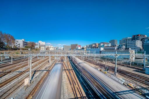 東京・上野駅たくさんの線路 東京,上野駅,上野の写真素材