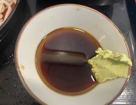 Photo, soba, soba sauce, wasabi, 