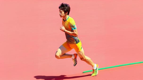 陸上競技を楽しむ若い男性6 陸上競技を楽しむ若い男性6の写真