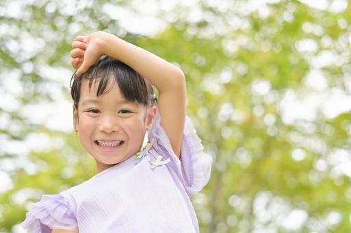 Cheerful smiling girl summer 1, a smile, girl, children, JPG