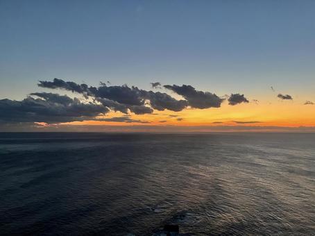 室戸岬の夕焼 夕焼け,海,きれいの写真素材