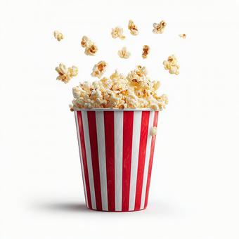 映画のお供、飛び跳ねるポップコーン 映画のお供、飛び跳ねるポップコーンの写真