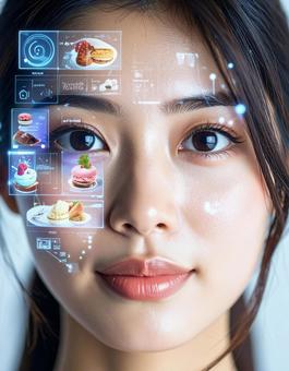 UI メニュー若い女性の写真