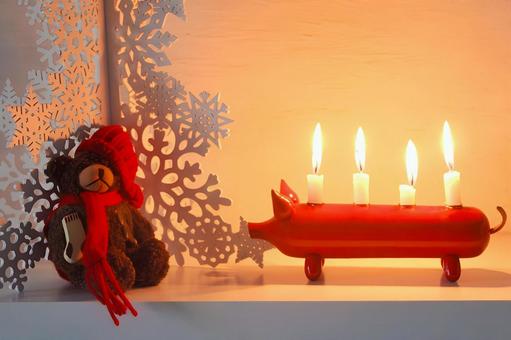 北欧 クリスマスキャンドル クリスマス,キャンドル,インテリアの写真素材