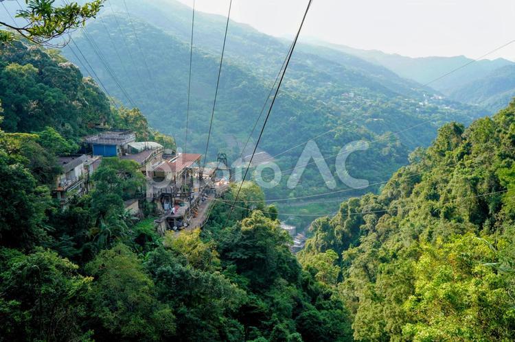 台湾新北市烏来・ロープウェイからの景観 台湾,烏来,温泉の写真素材