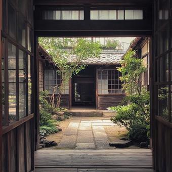 日本家屋の入口 日本家屋の入口の写真