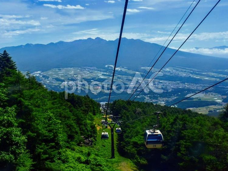 ゴンドラ「すずらん」からの景色 ゴンドラ,すずらん,富士見パノラマリゾートの写真素材