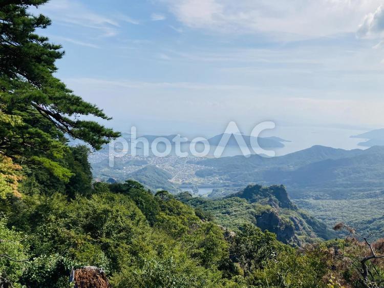 寒霞渓頂上からの眺め 小豆島,四国,香川の写真素材