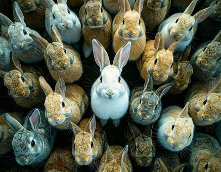 うさぎの群れ うさぎの群れの写真