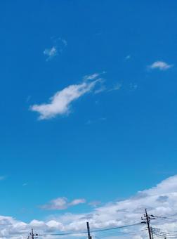 7月の空と電柱 7月の空と電柱の写真
