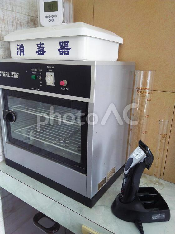 理容  美容室の消毒器具 企業,屋内で,有用な機器の写真素材