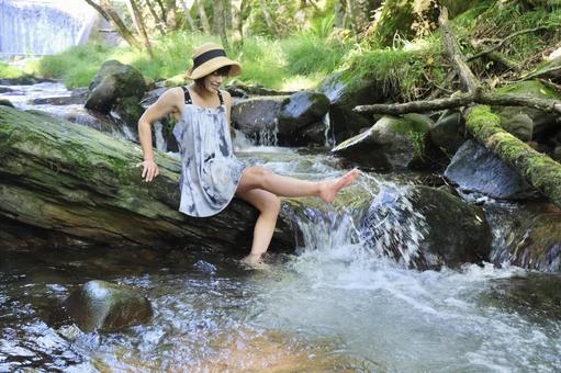 水遊び 水遊びの写真