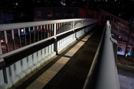 夜の歩道橋 歩道橋,夜,夜景の写真素材