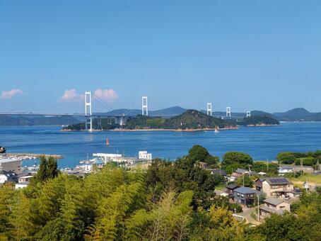しまなみ海道 自然,景色,青空の写真素材