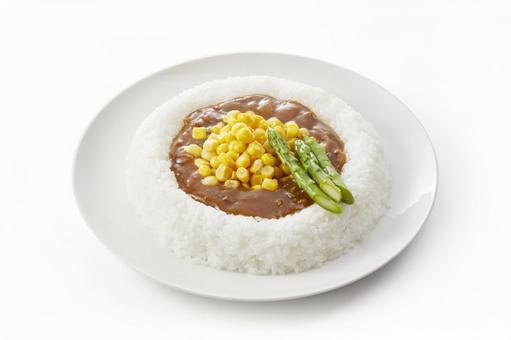 カレーライス(アスパラガスとコーン) カレーライス(アスパラガスとコーン)の写真