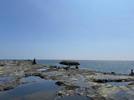 江ノ島の海岸　湘南の海 江ノ島,鎌倉,湘南の写真素材